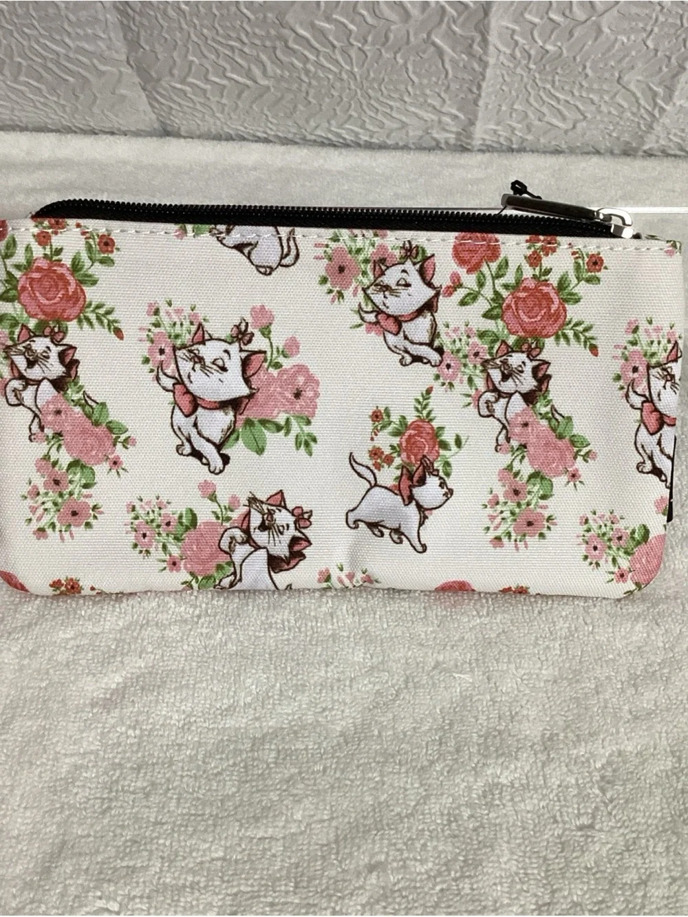 Loungefly Disney Aristocats Marie Cat Floral Zippered Cosmetic Bag Pouch NEW